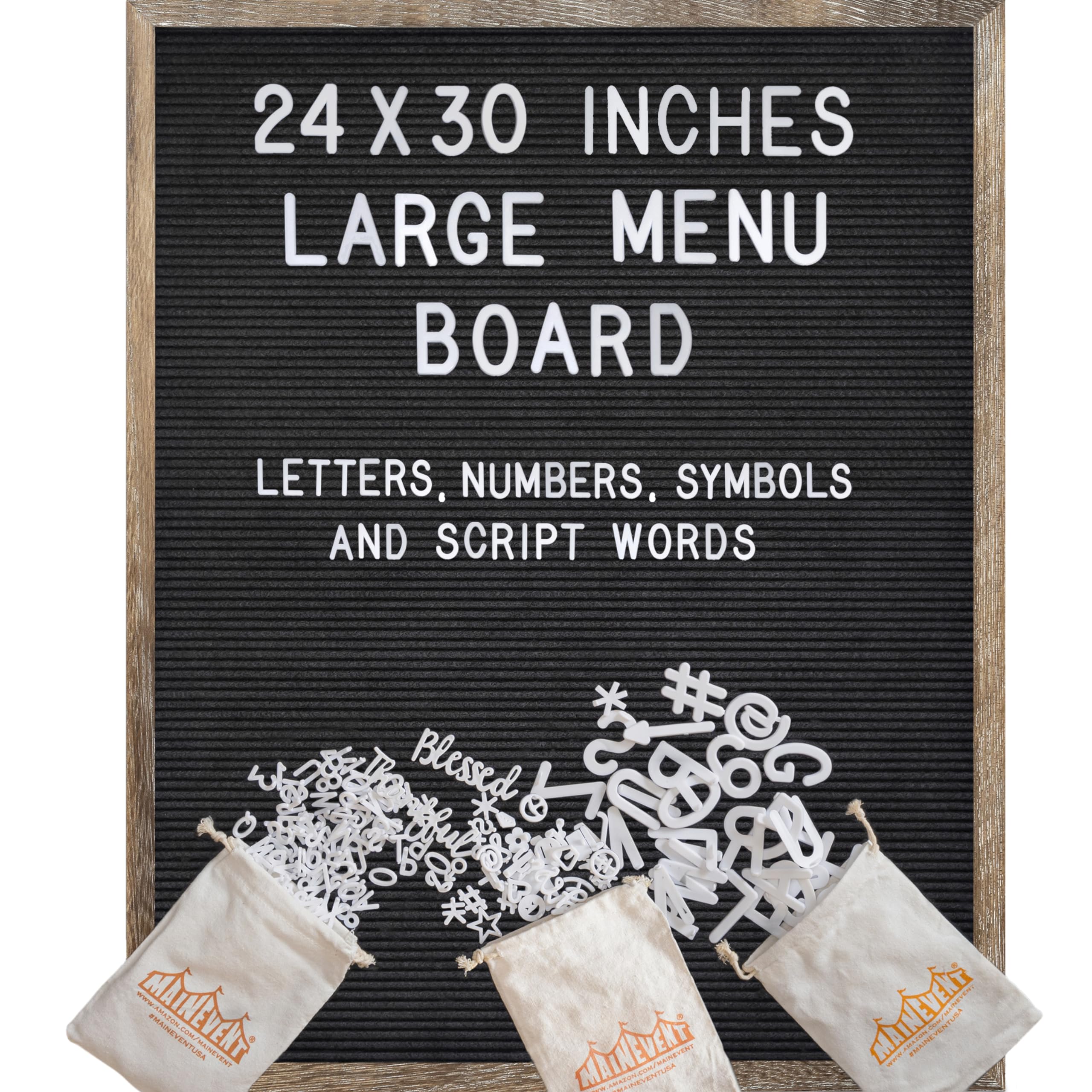 24x30 Inch Large Felt Letter Board with Pre-Cut Letters, Numbers & Symbols - Customizable Menu Sign for Home Decor, Office, Cafe & Events