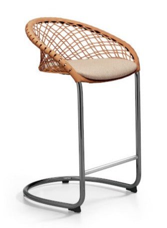 Midj P47 M TS_CU Cantilever Counter Stool - Modern Bar Stool for Kitchen Island, Breakfast Bar & Home Decor - Durable Metal Frame & Comfortable Seat