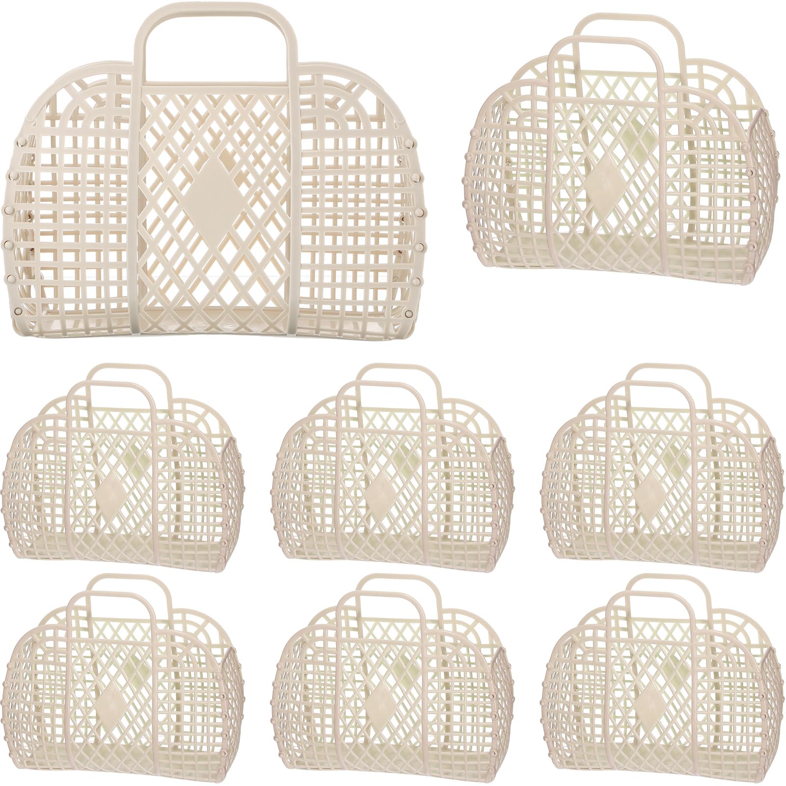 Tatuo 8-Piece Jelly Purse Set - Reusable Plastic Beach Bags & Easter Egg Baskets for Women, Girls & Kids - Perfect for Pool Party, Summer Vacation & Holiday Gift Giving