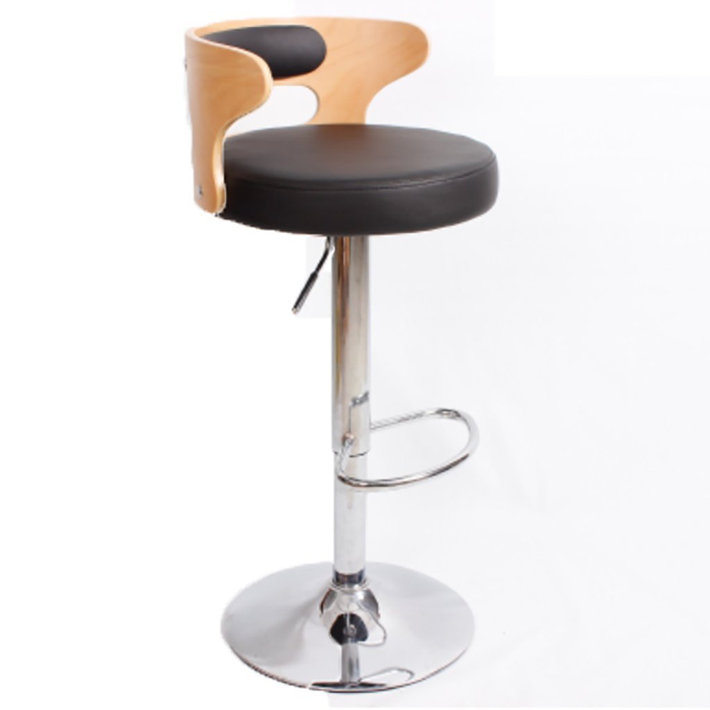 Solid Wood Bar Stools with Revolving Backrest - Modern & Simple Design for Kitchen, Dining Room, or Home Bar - Comfortable Lift Chairs & High Stools (Color: A)