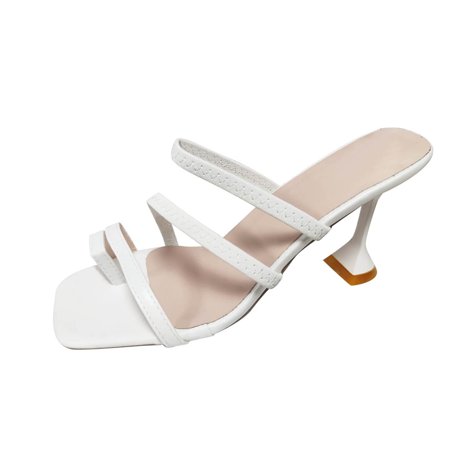 Women's High Heel Open Toe Sandals - Breathable Summer Slip-On Wine Red Glass Heel Dress Sandals for Weddings, Parties & Casual Outings
