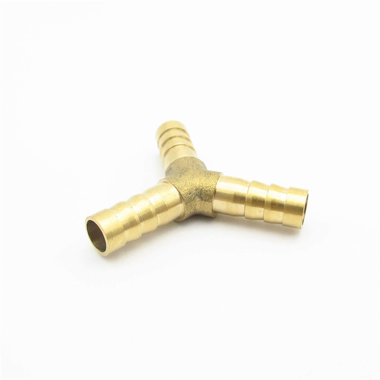 1PC Y-Type 3-Way Brass Fuel Hose Barbed Connector - 8mm Gas/Oil/Water/Air Hose Joiner Adapter for Automotive, Marine & Industrial Applications