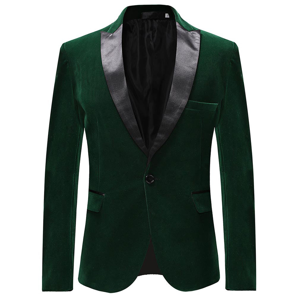 Stylish Green Velvet Blazer for Women - Elegant Pleuche Tuxedo Jacket for Parties, Weddings & Formal Events