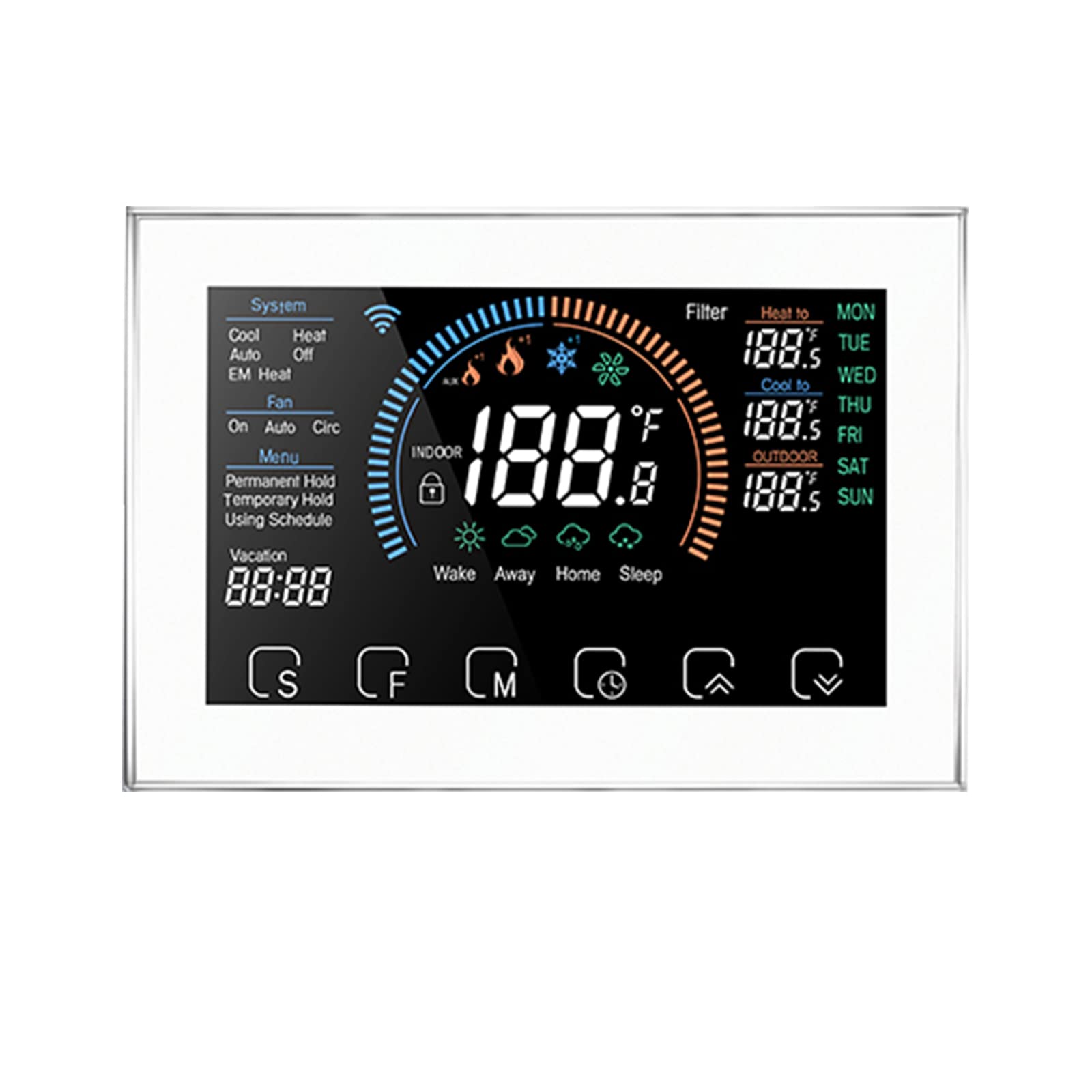 Qiumi Smart WiFi Thermostat - Compatible with Alexa & Google Home, Works with Heat Pumps (Air & Ground Energy) - Includes C-line Converter | Perfect for Smart Home Temperature Control & Energy Savings