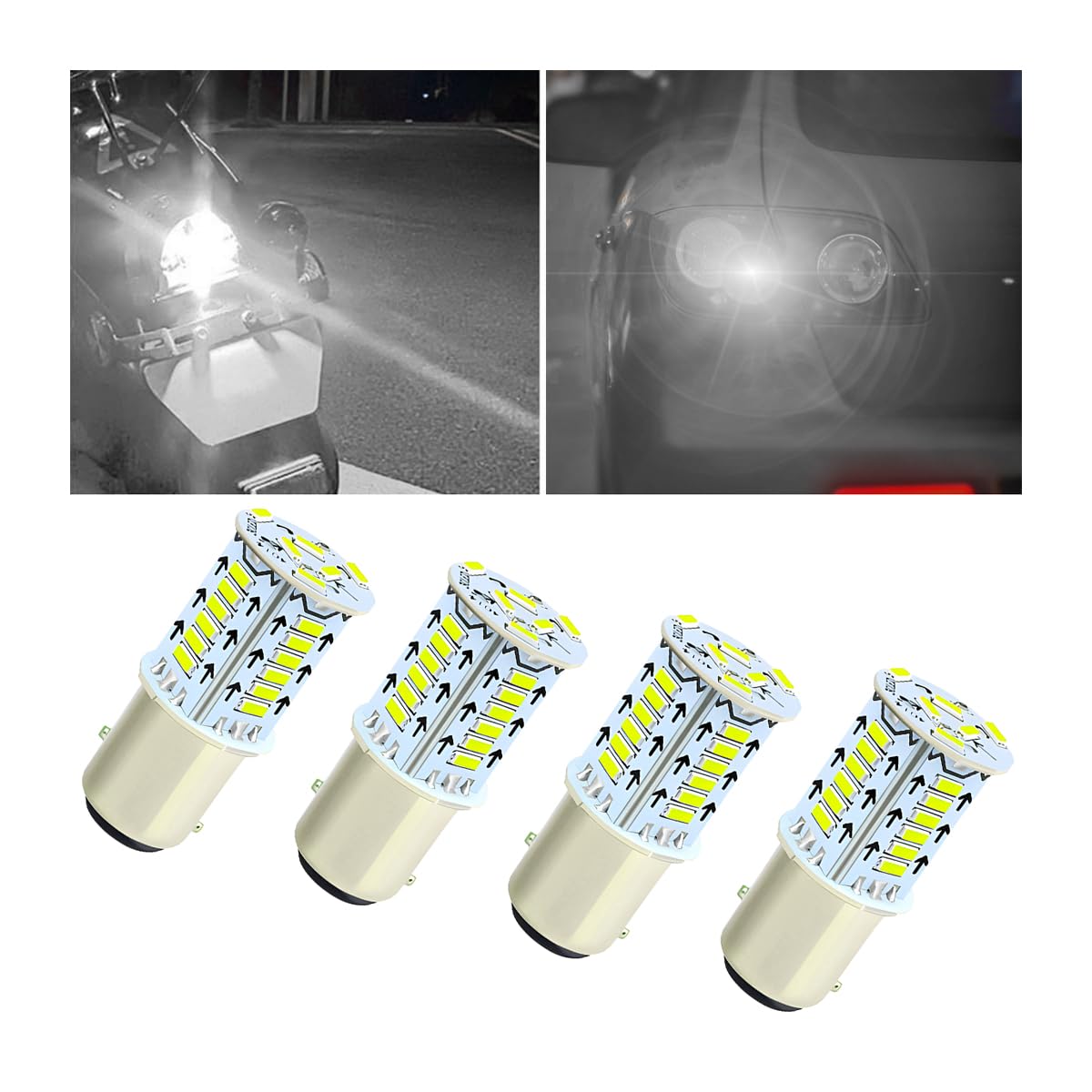 1157 LED Bulbs - 4PCS Super Bright 12V Red LED Brake Tail Lights & Reverse Backup Bulbs for Cars, Trucks, Motorcycles - Durable Replacement for Stop Signal & Rear Lamps (Perfect for Night Driving & Enhanced Safety)