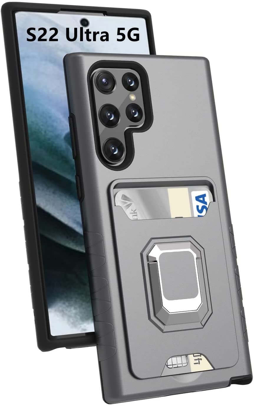 Samsung Galaxy S22 Ultra Magnetic Kickstand Case - Heavy Duty Shockproof Cover for Protection | Perfect for Work, Travel & Outdoor Adventures