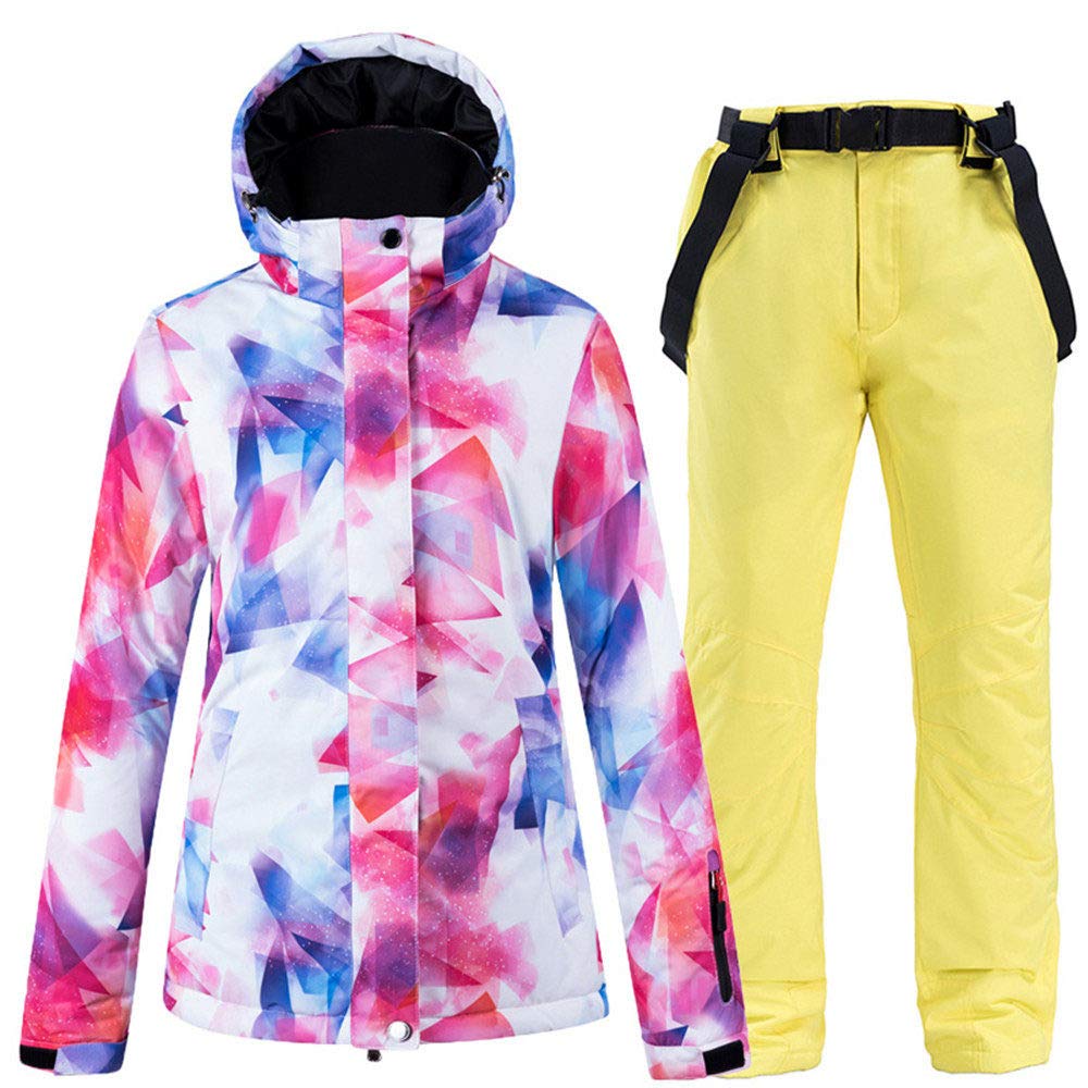 Women's Waterproof Ski Suit Set - Insulated Jacket & Suspenders Ski Pants for Snowboarding, Winter Sports | Windproof, Breathable Thermal Wear for Skiing, Hiking & Outdoor Activities