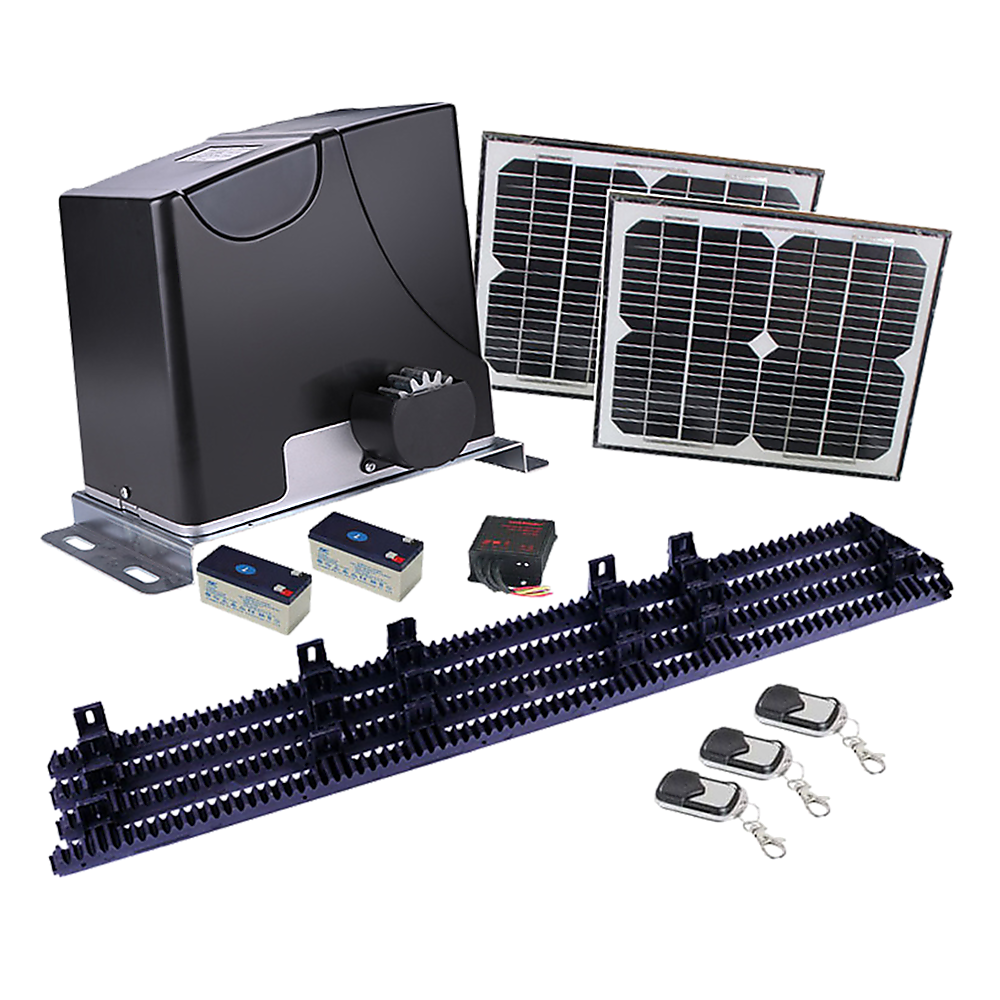 1000KG Heavy Duty Solar Powered Automatic Sliding Gate Opener with 4m Rail - Ideal for Driveway, Warehouse & Commercial Property Security