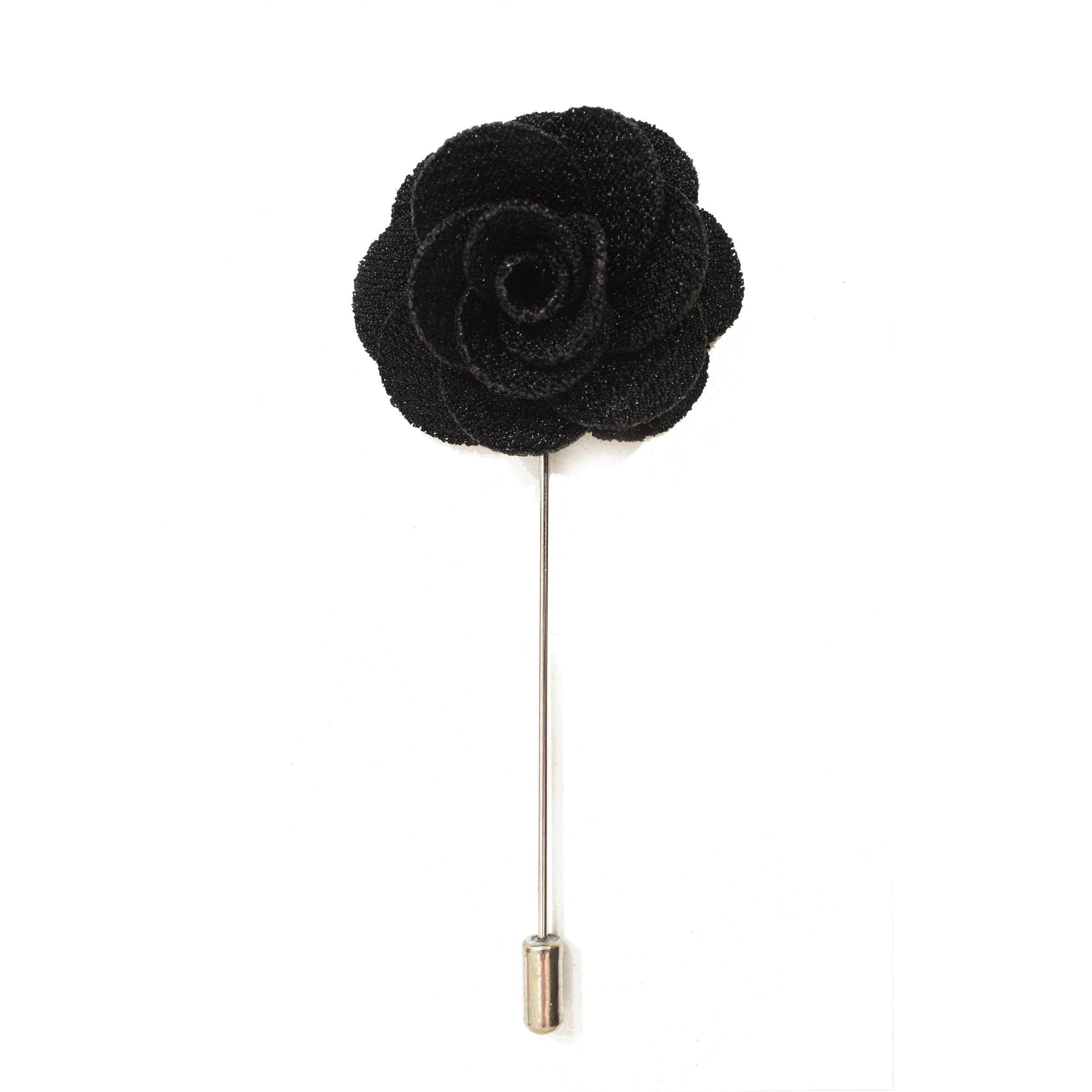 Elegant Black Petal Lapel Pin for Men & Women - Floral Brooch for Suits, Blazers, Dresses & Formal Occasions