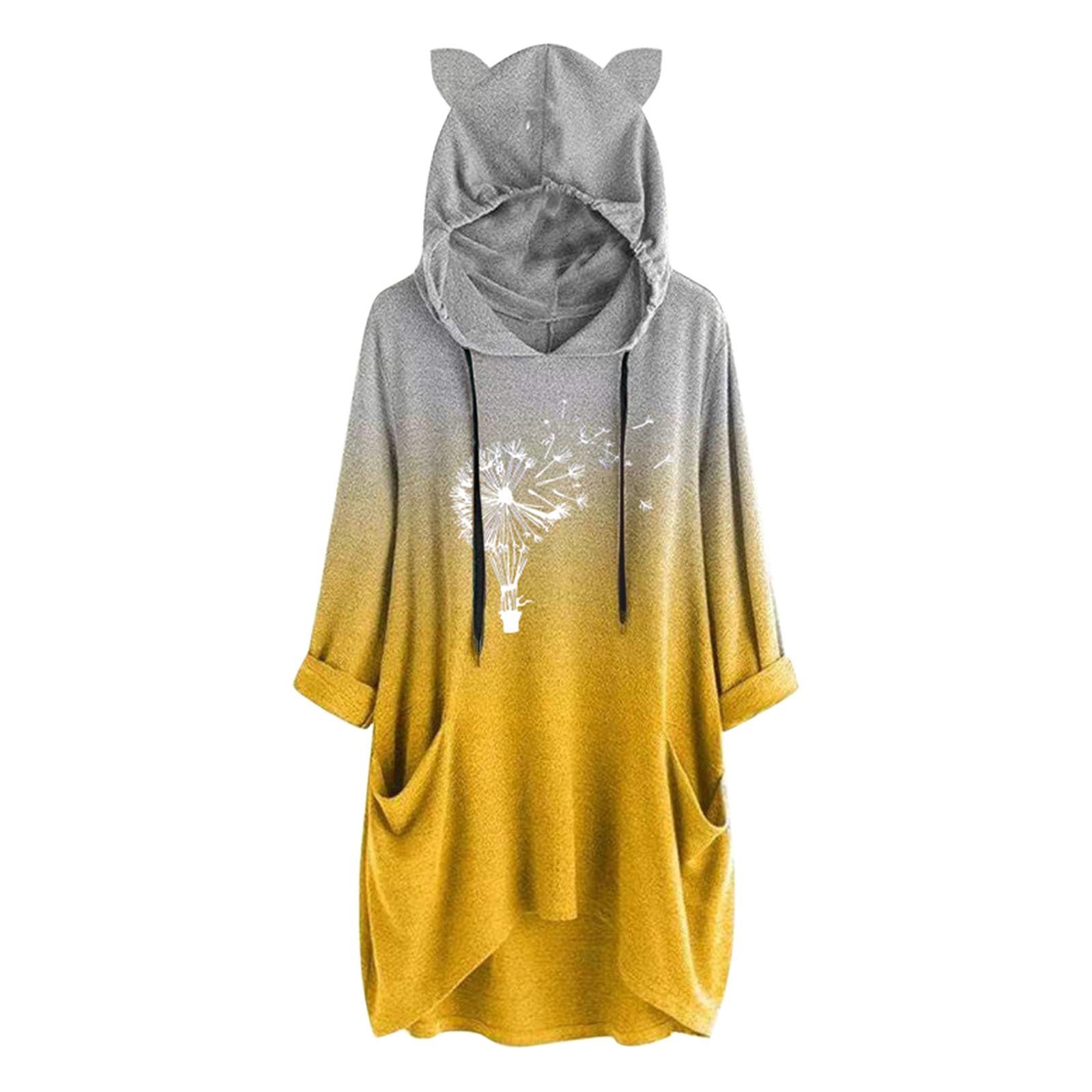 Women's Christmas Casual Long Sleeve Blouse - Printed Pullover Hoodie Sweatshirt for Holiday Parties, Winter Outfits & Cozy Loungewear