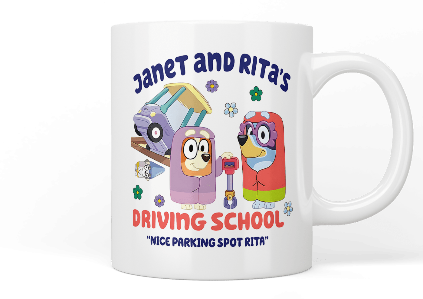 Bluey: Janet and Rita’s Driving School Mug – Official Bluey Merchandise for Kids & Adults – Perfect for Coffee, Tea & Hot Drinks at Home, Office or School