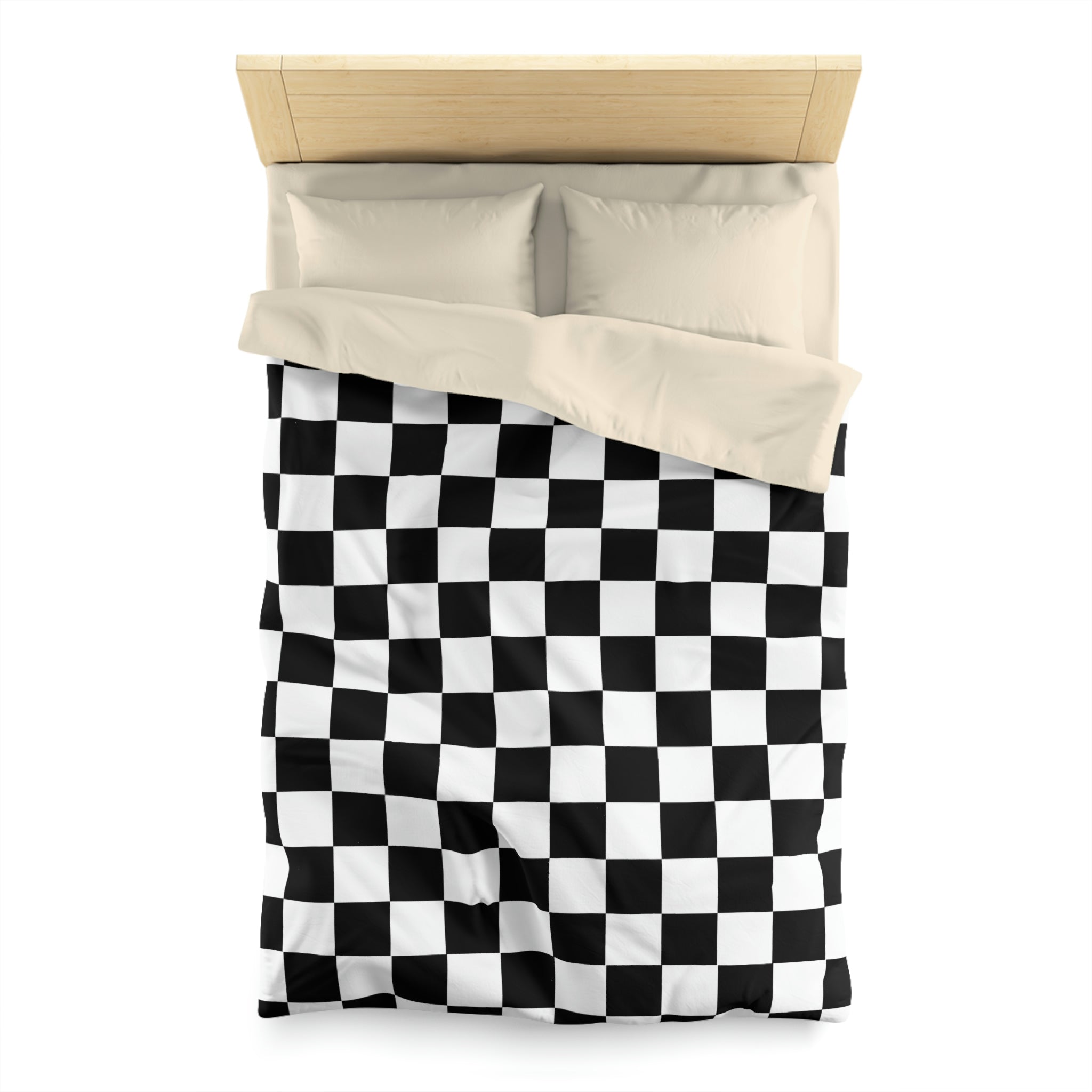 Checkered Duvet Cover Set - Soft Microfiber Bedding in 4 Sizes (Twin, Full, Queen, King) - Stylish Check Pattern for Modern Bedrooms & Guest Rooms