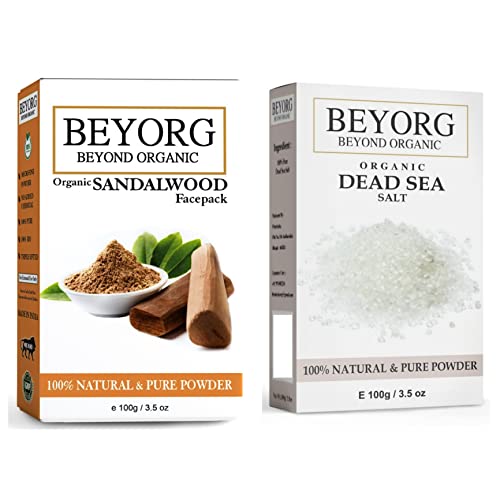 Organic Sandalwood Powder & Dead Sea Mud Facial Mask for Skin Brightening & Glowing - Natural Skincare for Acne, Dark Spots & Dullness | Perfect for Spa Nights & Self-Care Routines