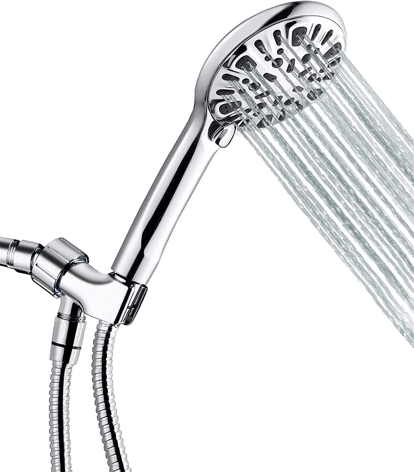 High Pressure Handheld Shower Head with 9 Spray Modes - Adjustable Rainfall Shower Head with 60 Inch Stainless Steel Hose - Perfect for Bathroom, Spa-Like Experience & Water Saving (Ideal for Low Water Pressure Homes)