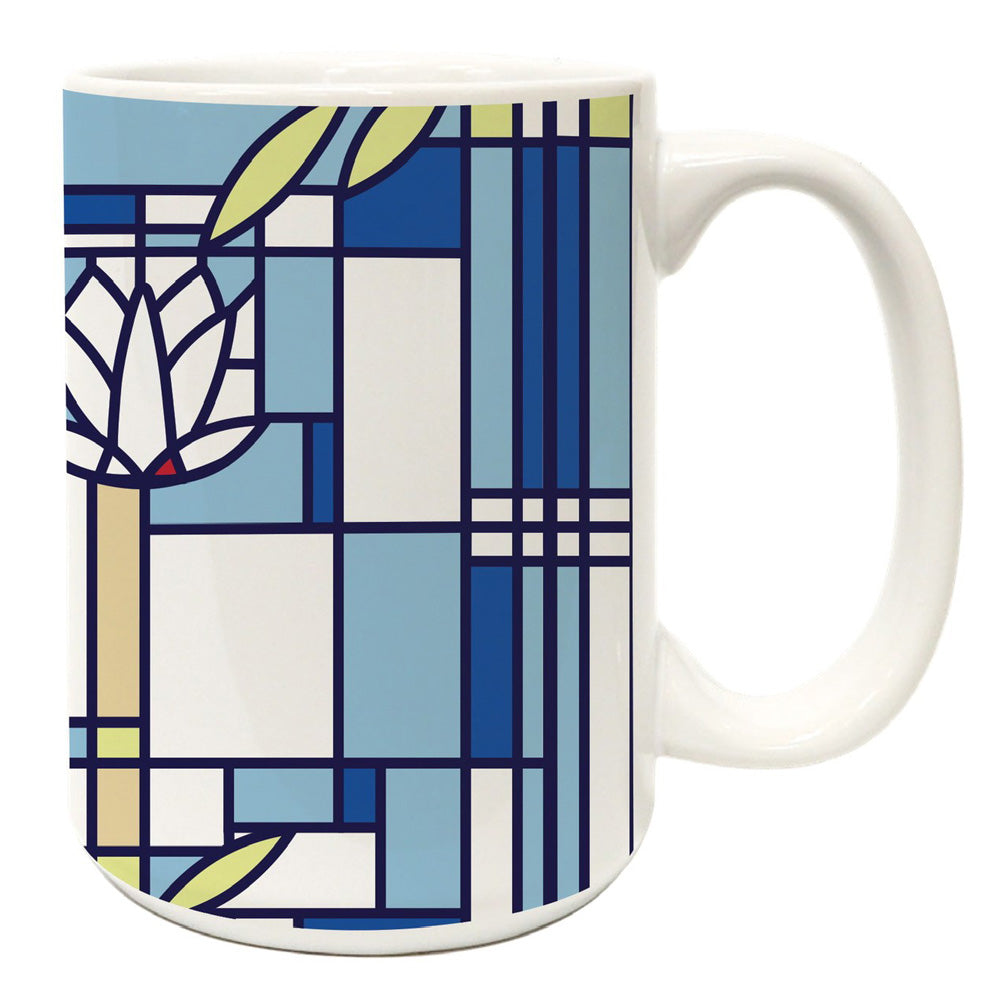 Waterlillies Coffee Mug - 15oz Ceramic Tea Cup with Floral Design, Perfect for Home, Office & Gifts | Microwave & Dishwasher Safe