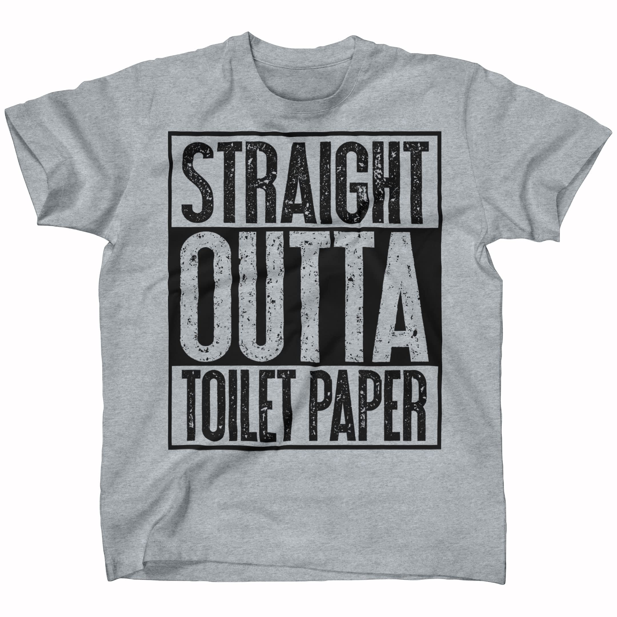 Virus Themed T-Shirt with Toilet Paper Print - Funny Pandemic Humor Shirt for Parties, Gag Gifts & Social Distancing Events