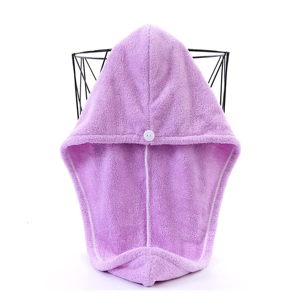 1PC Soft Microfiber Hair Towel for Women & Men - Quick Dry Shower Turban Cap, Gentle Hair Wrap for Wet Hair After Bathing or Swimming (Purple, 1 Count) - Perfect for Salon, Spa, Gym & Home Use