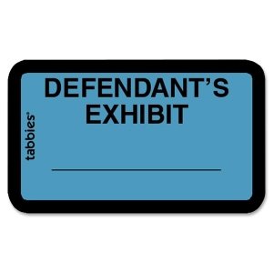 Tabbies 58093 Legal Exhibit Labels - Defendant (1-5/8 x 1 Inch, 252/Pack, Blue) for Court Documents, Evidence Organization & Legal Filing