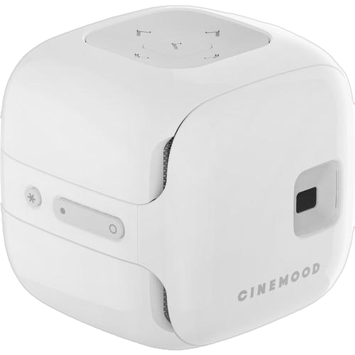 Cinemood CNMD0016WT Portable Pico Projector - White | Mini Movie Theater for Kids, Travel & Home Entertainment | Wireless Media Player for Bedtime Stories & Outdoor Movies