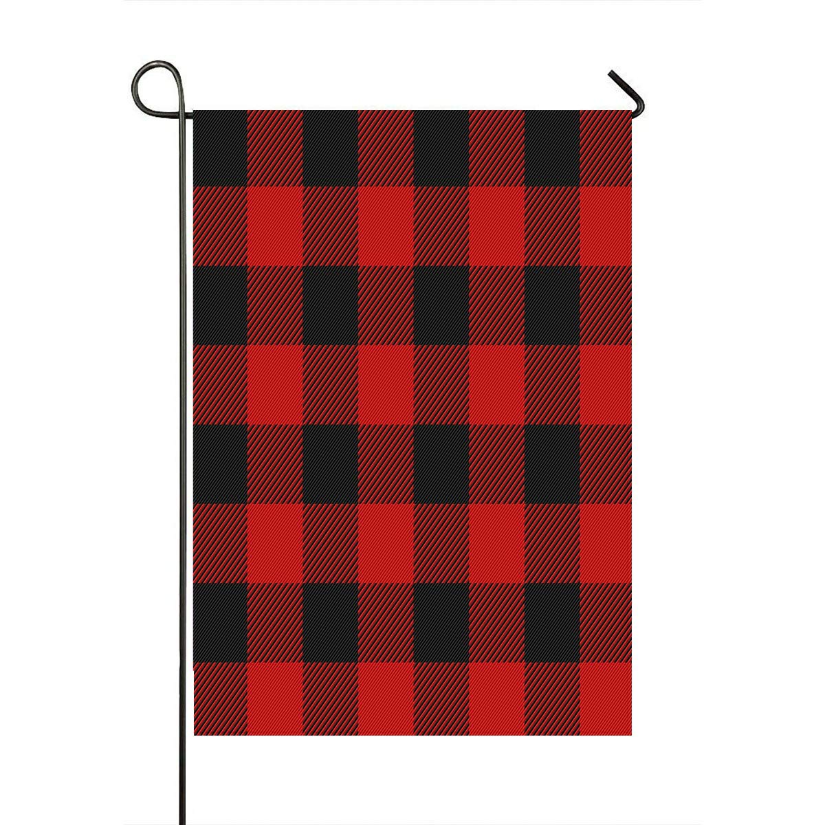 ECZJNT 28x40 Inch Lumberjack Plaid Garden Flag - Outdoor Decorative Flag for Home, Yard, Party & Seasonal Decor - Perfect for Christmas, Fall, Winter & Spring Celebrations