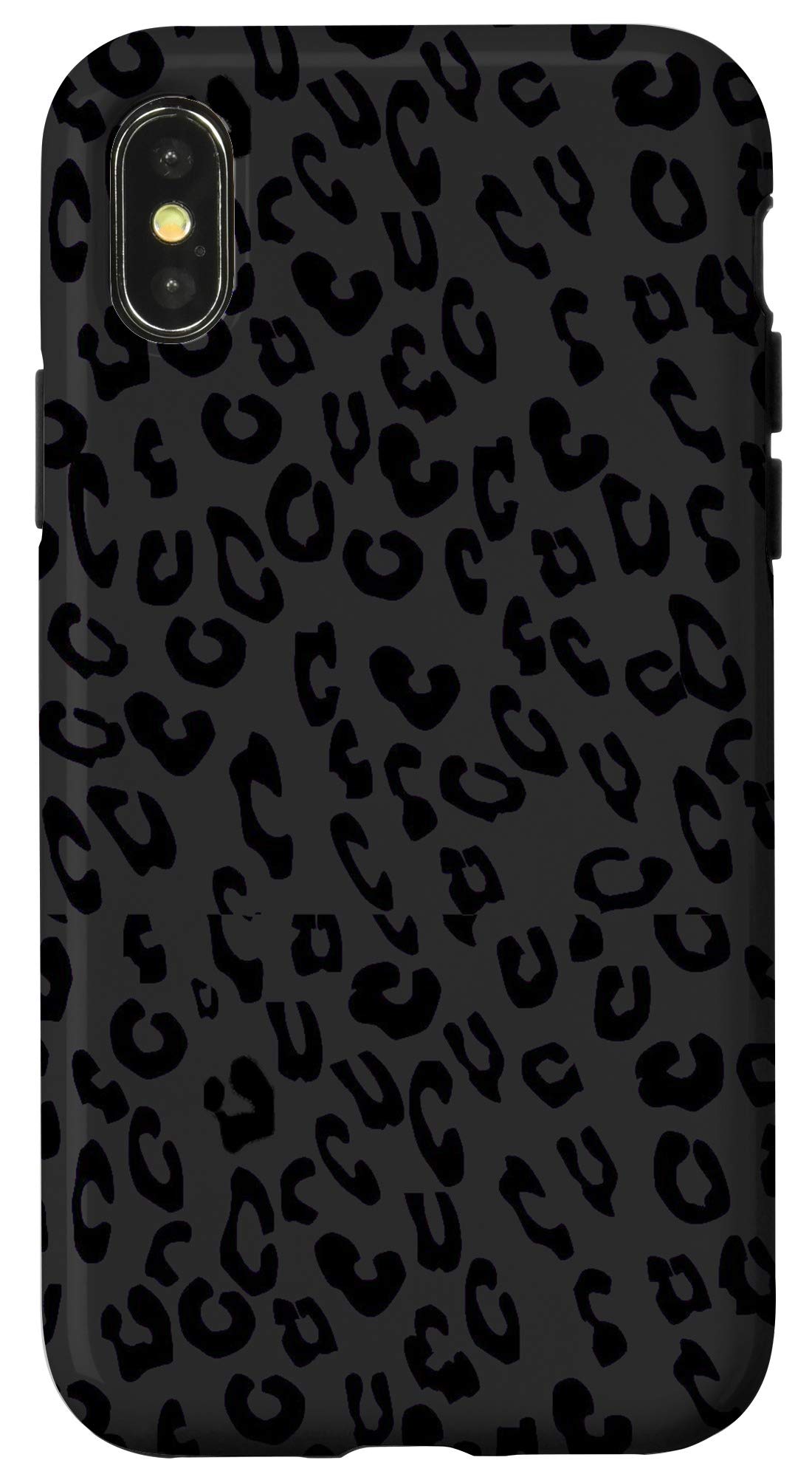 iPhone X/XS Case for Women - Stylish Grey & Black Cheetah Print Phone Cover | Perfect for Everyday Use, Travel & Fashion Accessories