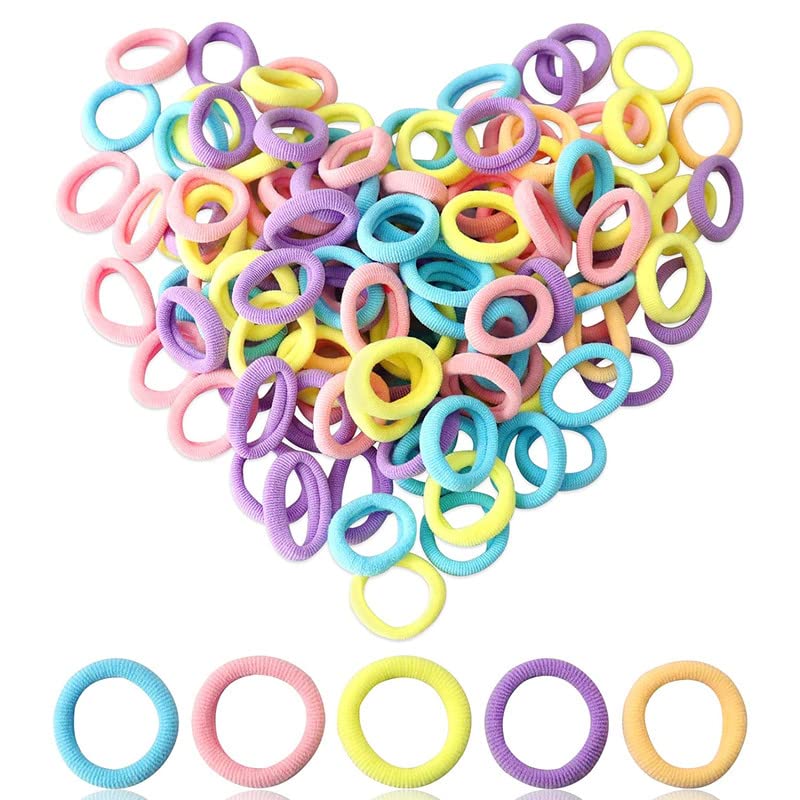 BELICIA 100 PCS Baby Hair Ties - Soft Elastic Hair Bands for Toddlers & Kids, Seamless Mini Hair Elastics for Gentle Ponytails - Perfect for Daily Use, School, and Special Occasions