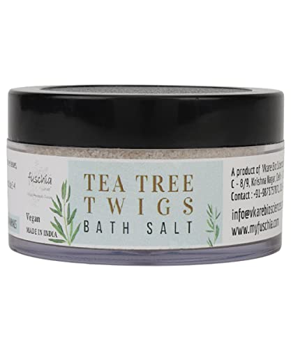 Natural Tea Tree Bath Salt with Fuschia & Twigs - 50gm for Relaxation, Skin Care & Aromatherapy | Perfect for Stress Relief & Spa Nights at Home