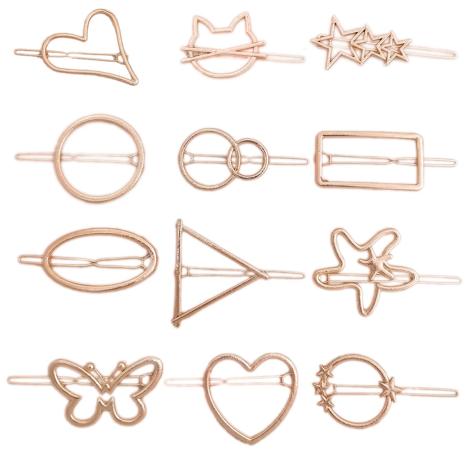 Geometric Gold Hair Pins for Women & Girls - Elegant Hair Accessories for Parties, Weddings & Everyday Styling - Nandana Collections