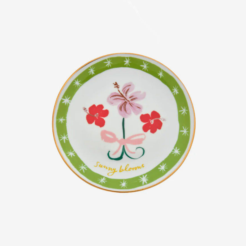 Bitossi Home Con Amore Little Plate Fiore Fiocco - Handmade Italian Ceramic Appetizer Plate for Charcuterie, Desserts & Home Decor