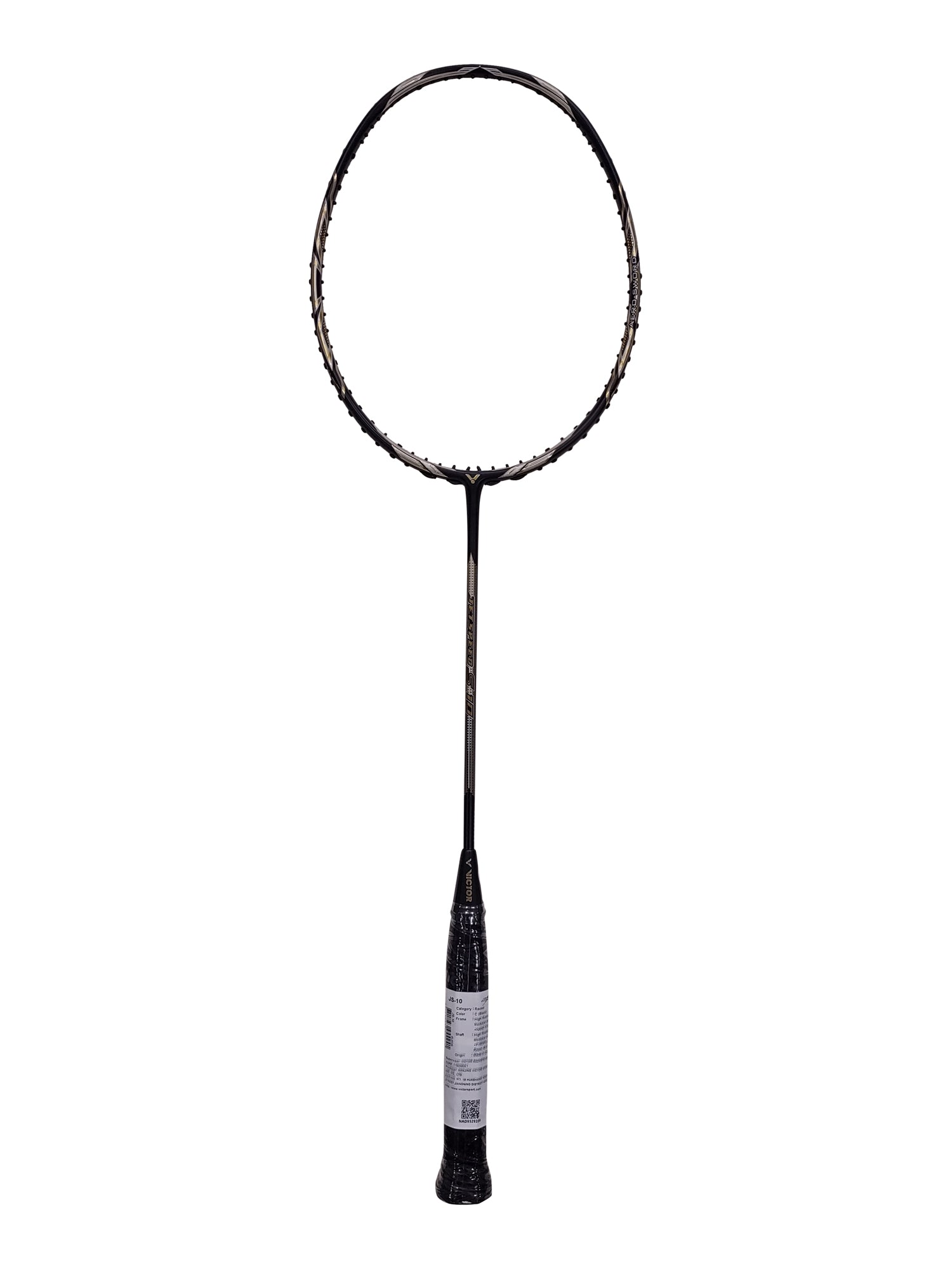 Victor Jetspeed S10C Professional Badminton Racket - Carbon Fiber Shaft, Lightweight Design for Powerful Smashes (Black) | Perfect for Tournaments & Training Sessions