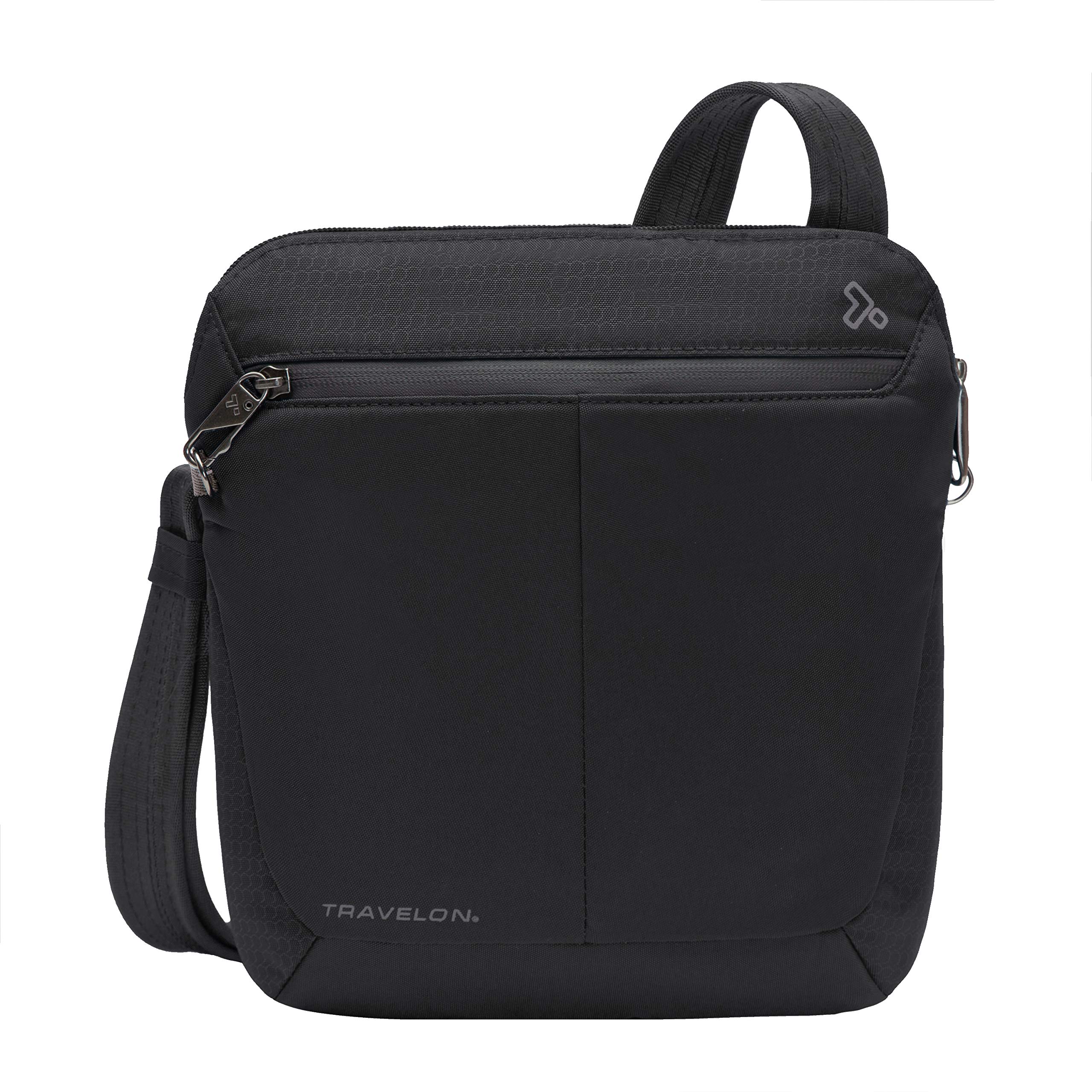 Travelon Anti-Theft Small Crossbody Messenger Bag for Women & Men - Secure RFID Blocking, Lightweight Travel Purse for Daily Commute, Shopping & City Exploration - Black