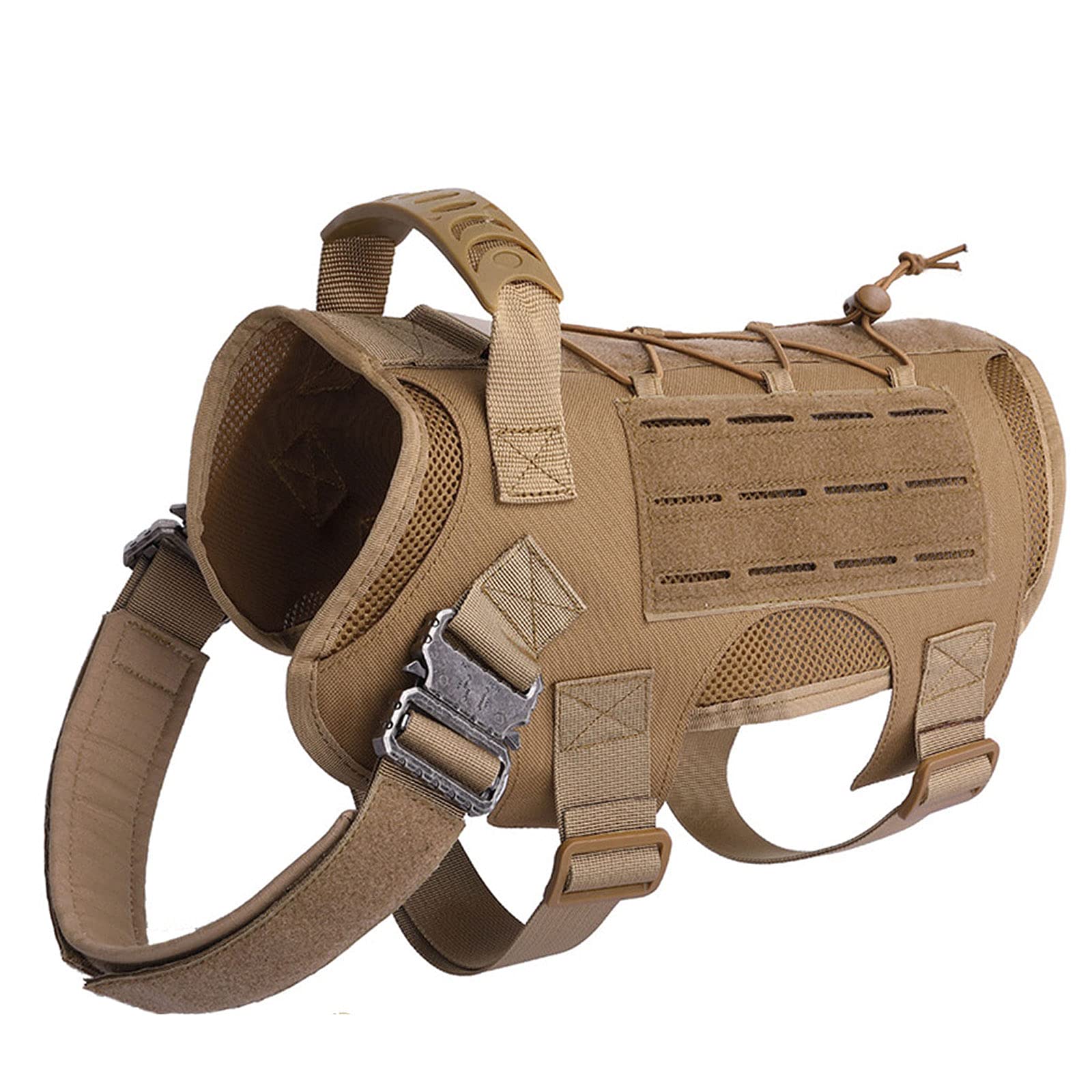 Upgrade 1000D Tactical Laser Molle Dog Harness - Heavy Duty Military Lancer Molle Tactical Vest for Large & Medium Dogs - Perfect for Walking, Hiking, Running & Outdoor Adventures