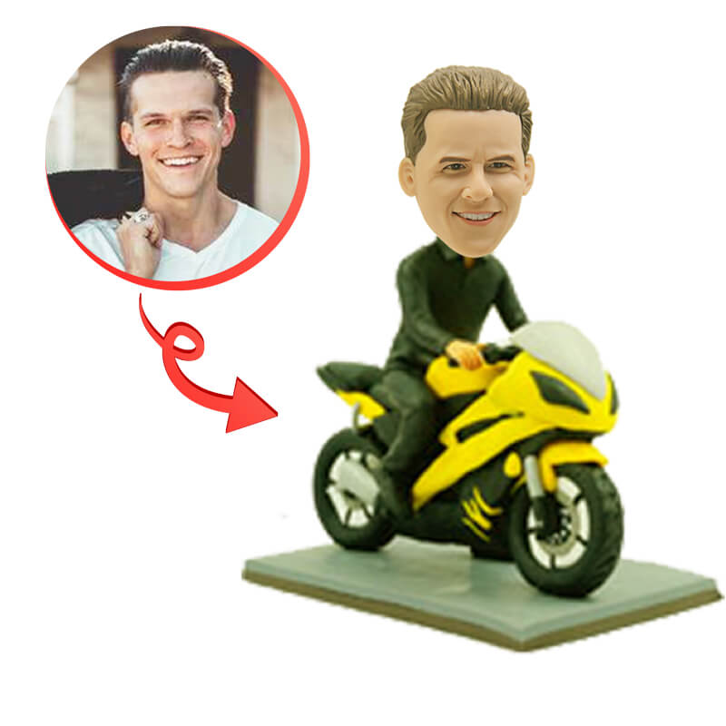 Custom Motor Racer Bobblehead - Personalized Racing Driver Figurine for Car Enthusiasts & Office Decor | Perfect Gift for NASCAR Fans, Birthday & Retirement