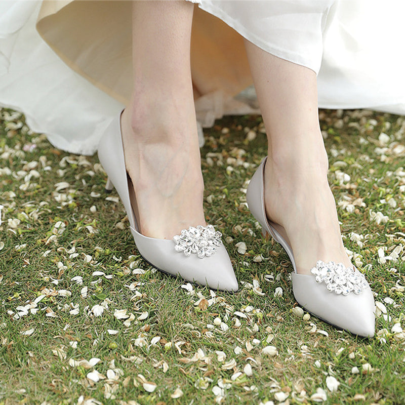 1 Pair DIY Crystal Rhinestone Wedding Shoe Buckles - Elegant Bridal Shoe Accessories for Wedding, Prom, Party & Special Occasions
