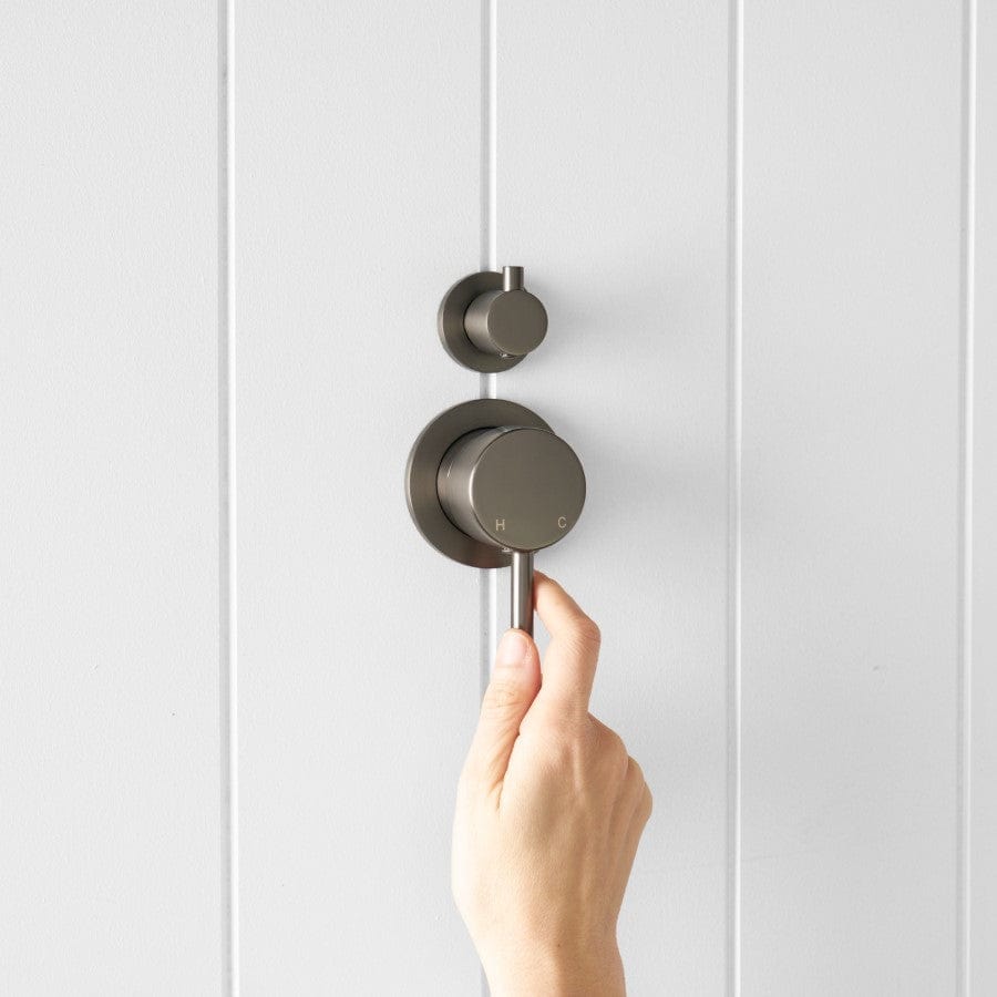 Premium Shower Diverter and Mixer Valve in Gunmetal Finish - Perfect for Bathroom Renovation and Modern Home Upgrade