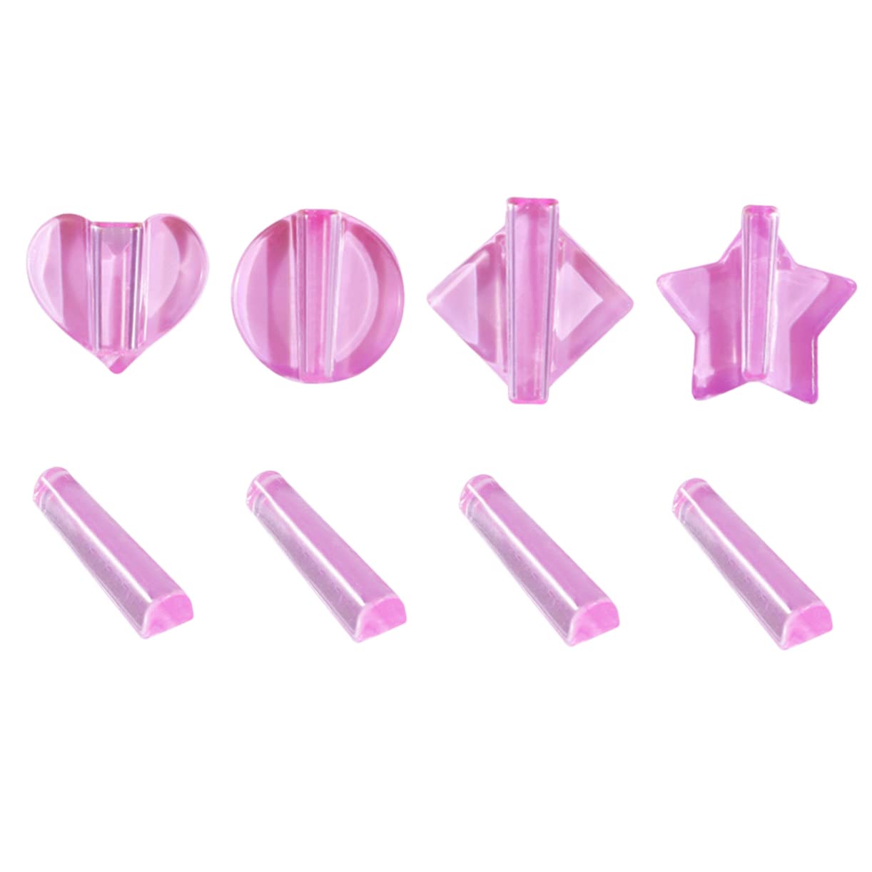 FRCOLOR 4 Sets Nail Art Embossing Molds - DIY Manicure Press Stencils for 3D Nail Designs, Circle Frame Templates & Nail Art Tools (Pink) | Perfect for Home Salon, Nail Parties & Professional Nail Artists