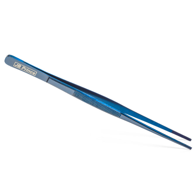 JB Prince 10 Inch Straight Tip Tweezers - Professional Stainless Steel Tweezers for Cooking, Baking, Sugar Art & Candy Making - Perfect Kitchen Tool for Chefs & Home Bakers