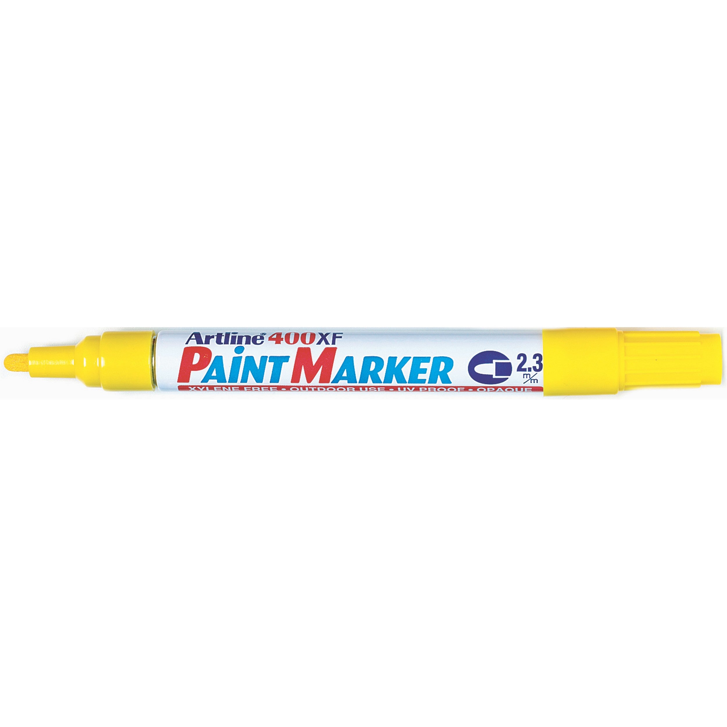 Artline 400 Yellow Paint Marker - 2.3mm Bullet Tip, Pack of 12 - Vibrant Oil-Based Paint Pens for DIY Crafts, Signage & Industrial Marking
