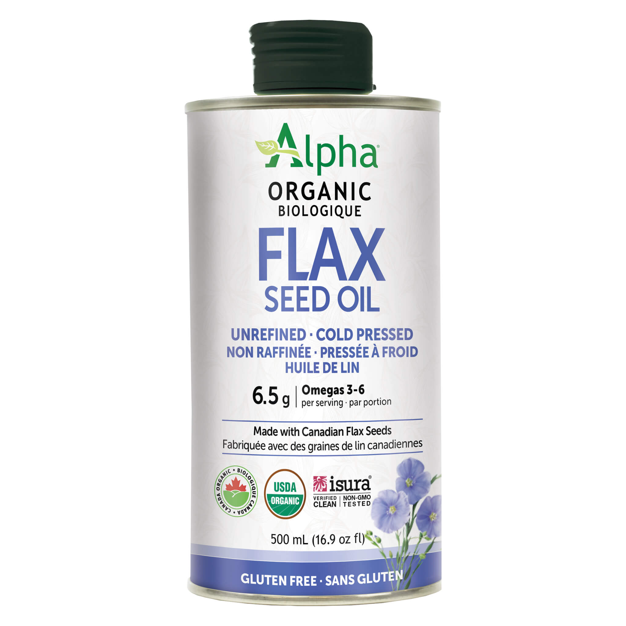 Organic Flax Seed Oil - Cold Pressed, High in Omega-3, 100% Pure & Natural - Perfect for Smoothies, Salad Dressings & Skin Care