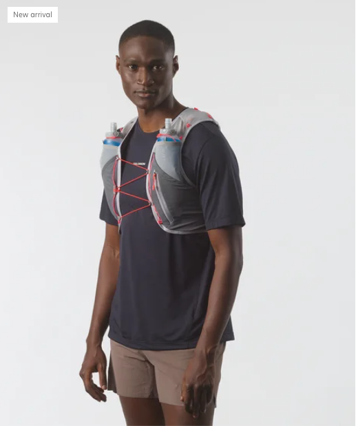 ADV Skin 5 Running Vest - Hydration Pack for Trail Runners (Castelrock/Alloy/Neon Flame) | Lightweight Breathable Design for Long Distance Hiking & Marathon Training