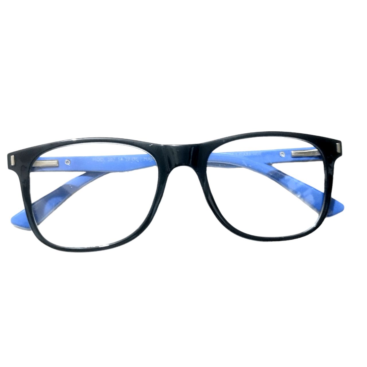 Stylish Black and Blue Full Rim Eyeglass Frames 207 - Trendy Unisex Prescription Glasses for Work, Reading & Fashion | Durable Acetate Frame with Comfortable Fit
