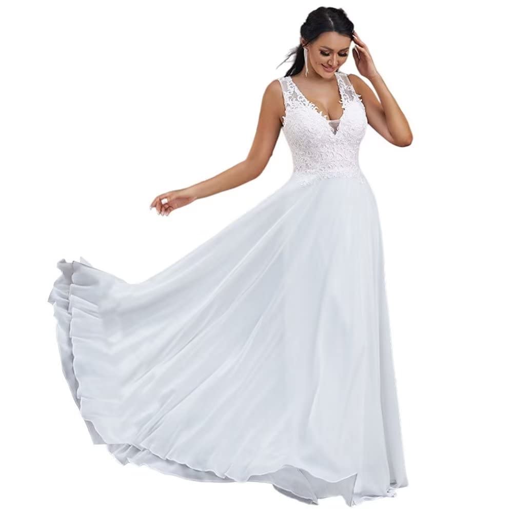 XYAYE Summer Beach A-Line Wedding Dress for Bride 2021 | Off-Shoulder Sleeves Bridal Gown with Applique Lace (XY025) | Perfect for Beach Weddings, Outdoor Ceremonies & Boho Bridal Photos