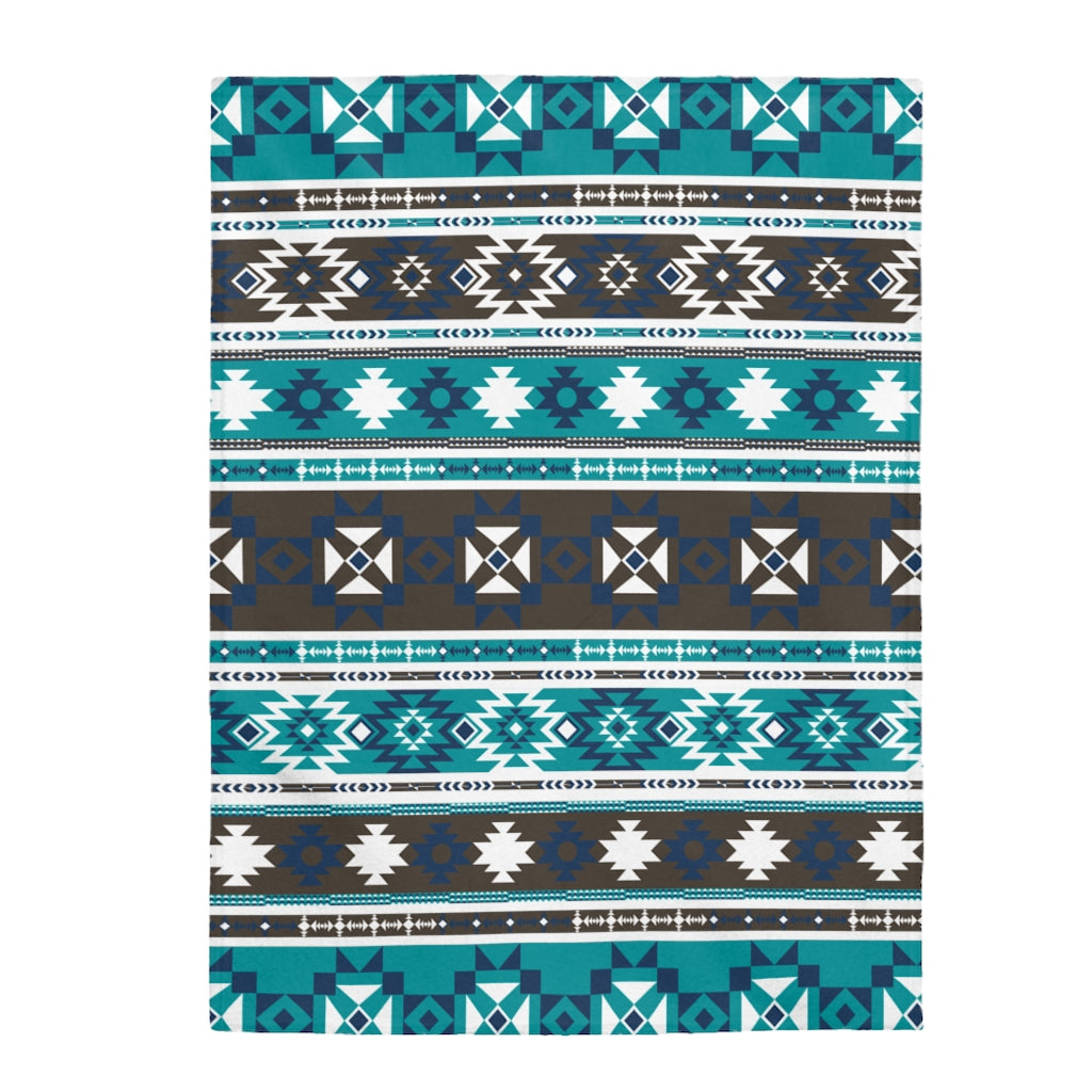 Aztec Velvet Plush Throw Blanket - Soft Velveteen Blanket for Couch, Bed & Sofa - Southwestern Style Christmas Gift for Women & Men - Cozy Home Decor for Winter Nights & Holiday Gifting