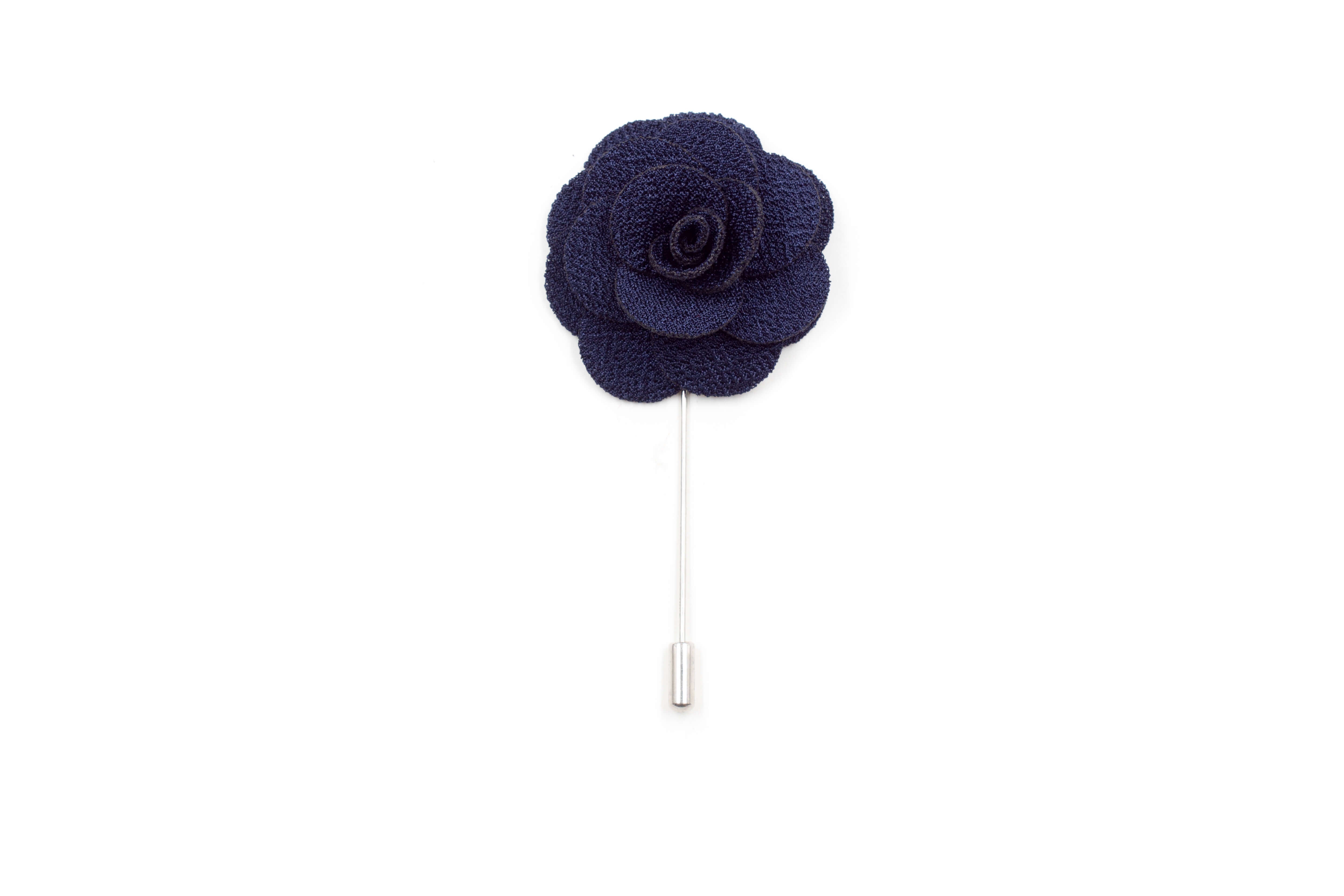 Elegant Dark Navy Floral Lapel Pin for Men - Stylish Boutonniere for Weddings, Prom, Suits & Formal Events
