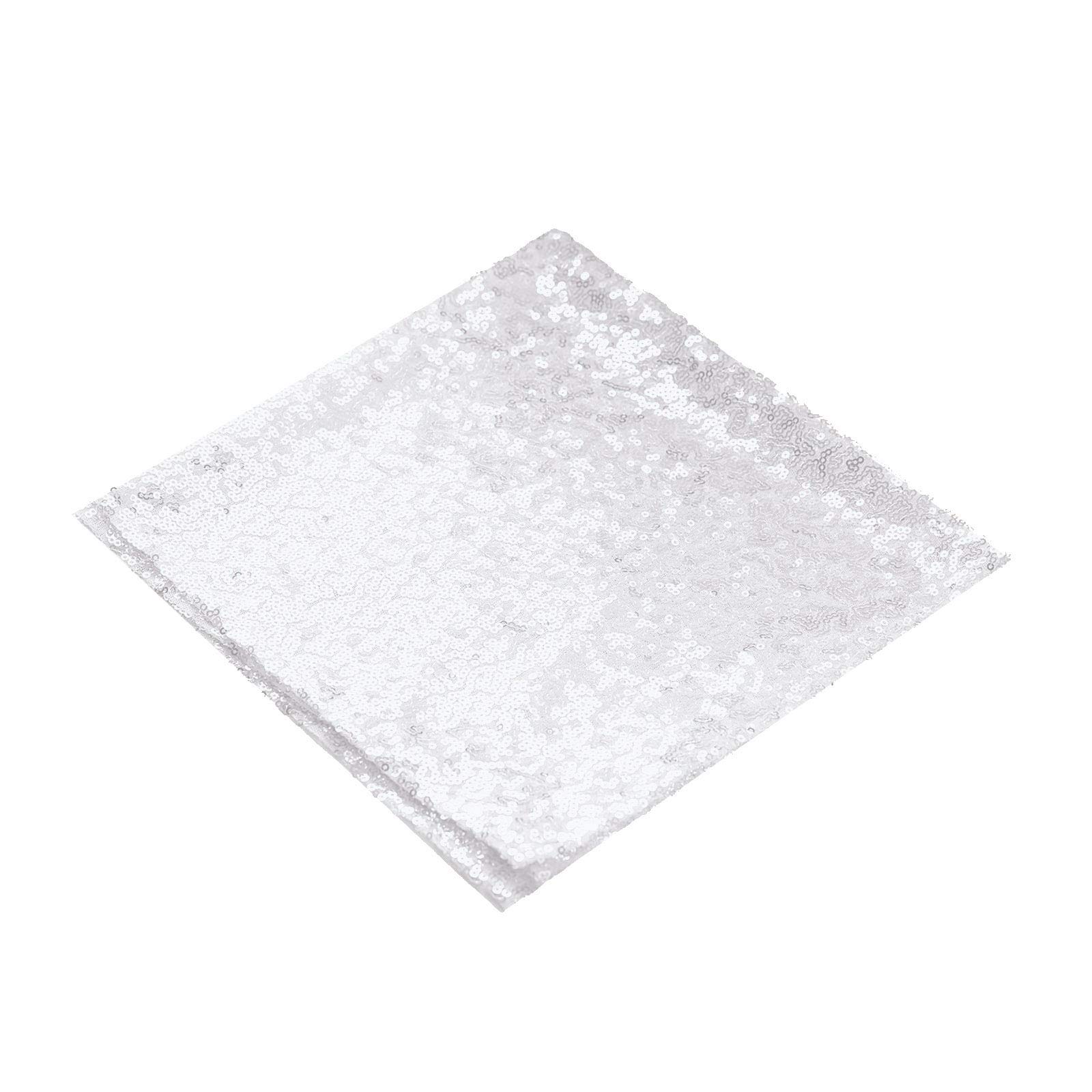 50-Pack 20-Inch White Sequin Napkins for Wedding, Party, Restaurant & Holiday Dinner - Elegant Disposable Table Decor for Special Occasions
