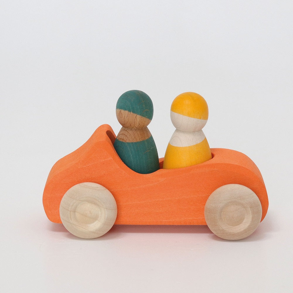 Grimm's Convertible Car - 2 in 1 Wooden Toy Vehicle for Kids, Toddler Push Car & Ride On Toy - Perfect for Indoor Playroom & Outdoor Backyard Adventures