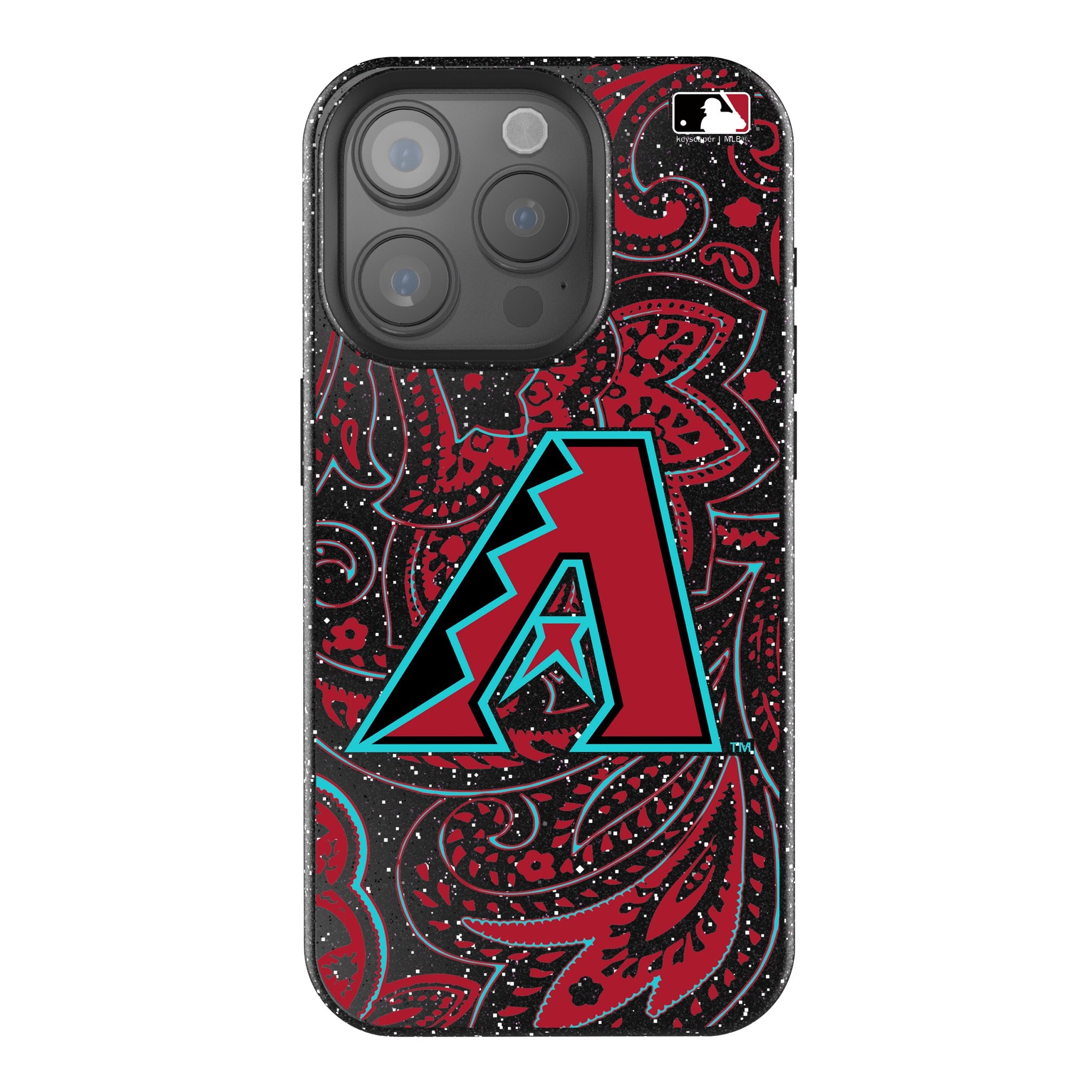 Arizona Diamondbacks Paisley Bling Rhinestone Phone Case for iPhone & Samsung - Stylish Protective Cover for Baseball Fans & Game Day Outfits