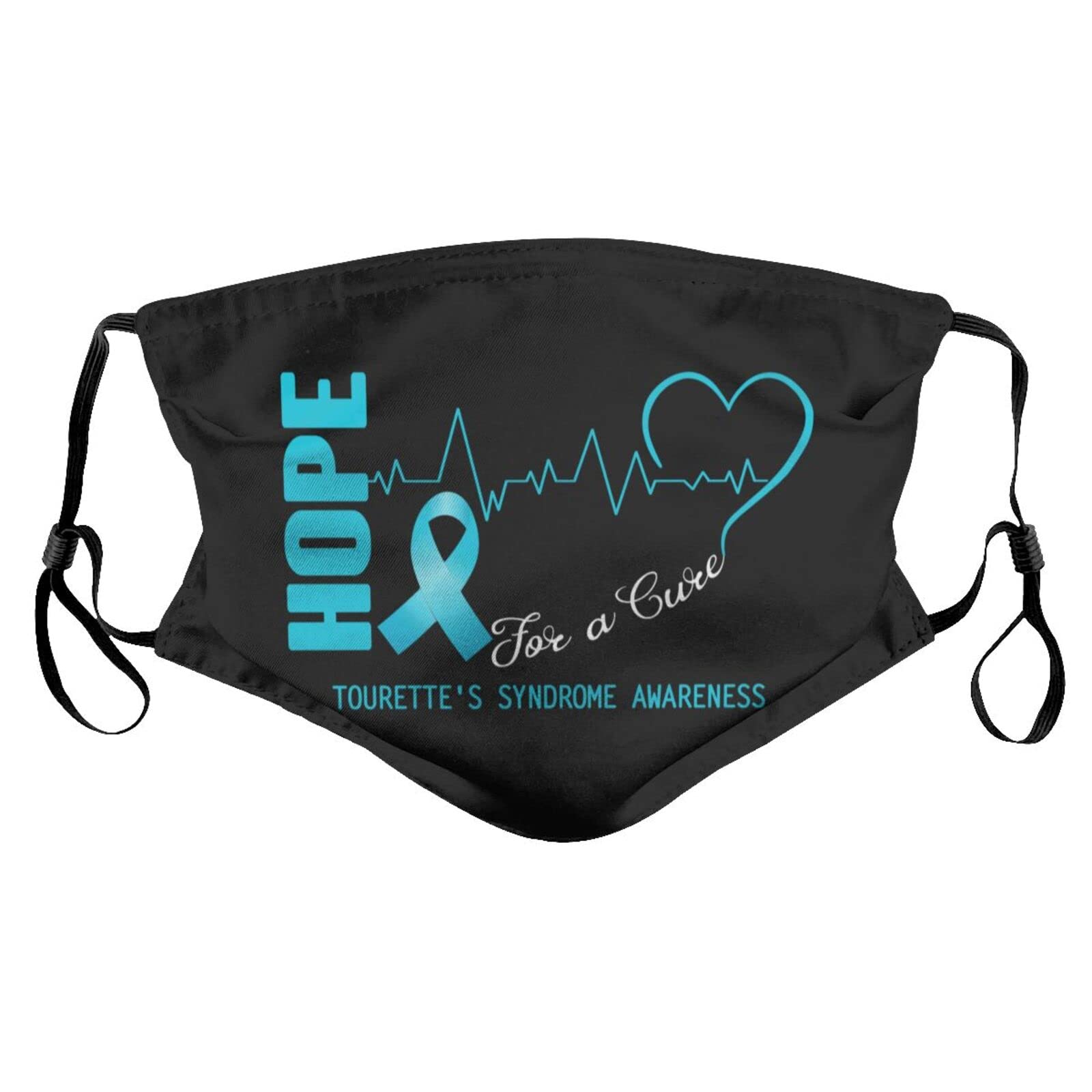 Reusable Cloth Face Mask with Filters for Men, Women & Kids - Tourettes Awareness for Daily Use