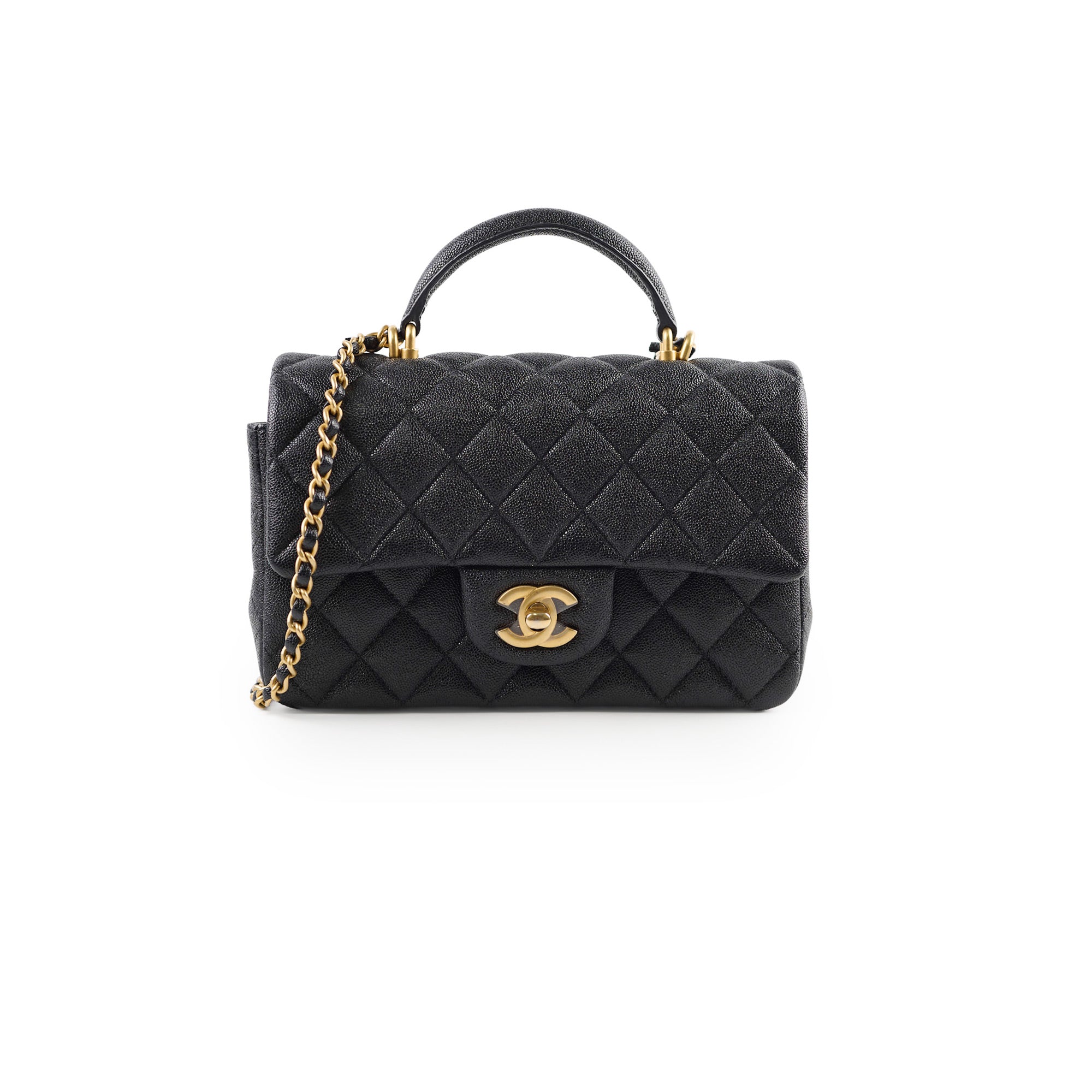 Chanel Caviar Leather Rectangular Top Handle Bag Black 31 Series - Luxury Handbag for Women, Perfect for Work, Parties & Everyday Use