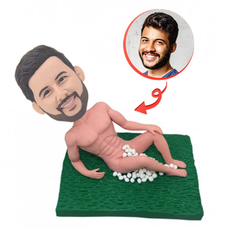 Custom Naked Man Bobblehead - Personalized Figurine for Bachelor Parties, Gag Gifts & Office Pranks - Unique Novelty Collectible for Men